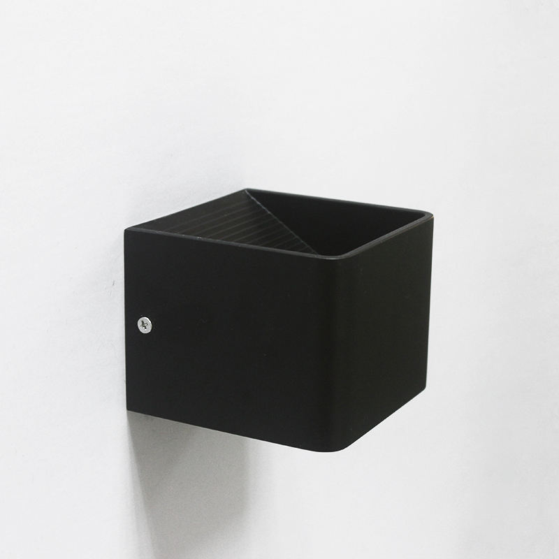 Schwarze keramische 3W-Würfel-LED-Wandleuchte nach oben und unten für Innendekoration mit Fabrikpreis-Wandleuchte, moderne Beleuchtung