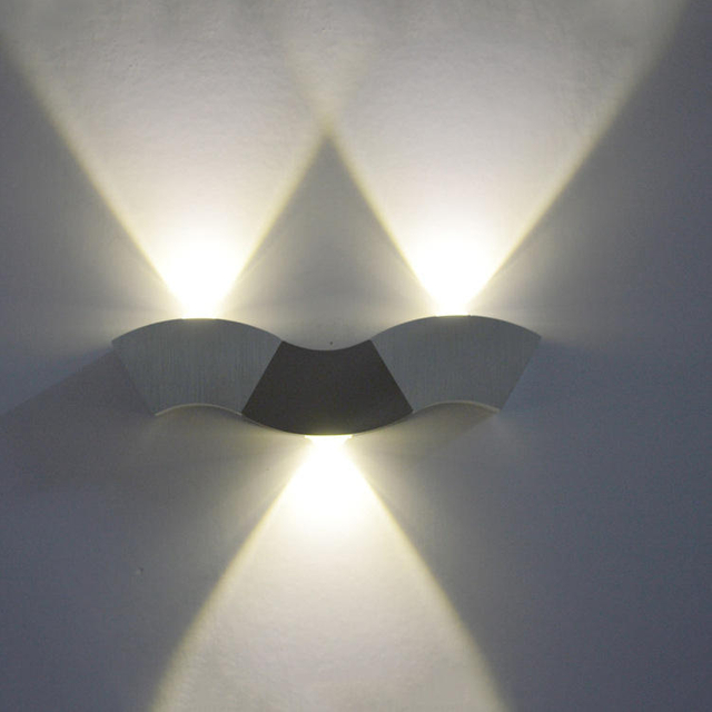 6W LED Wandleuchten Innen Up and Down Wandleuchte Innenbeleuchtung LED aus Aluminium Hallenleuchte Wandbeleuchtung Silber Kaltweiß