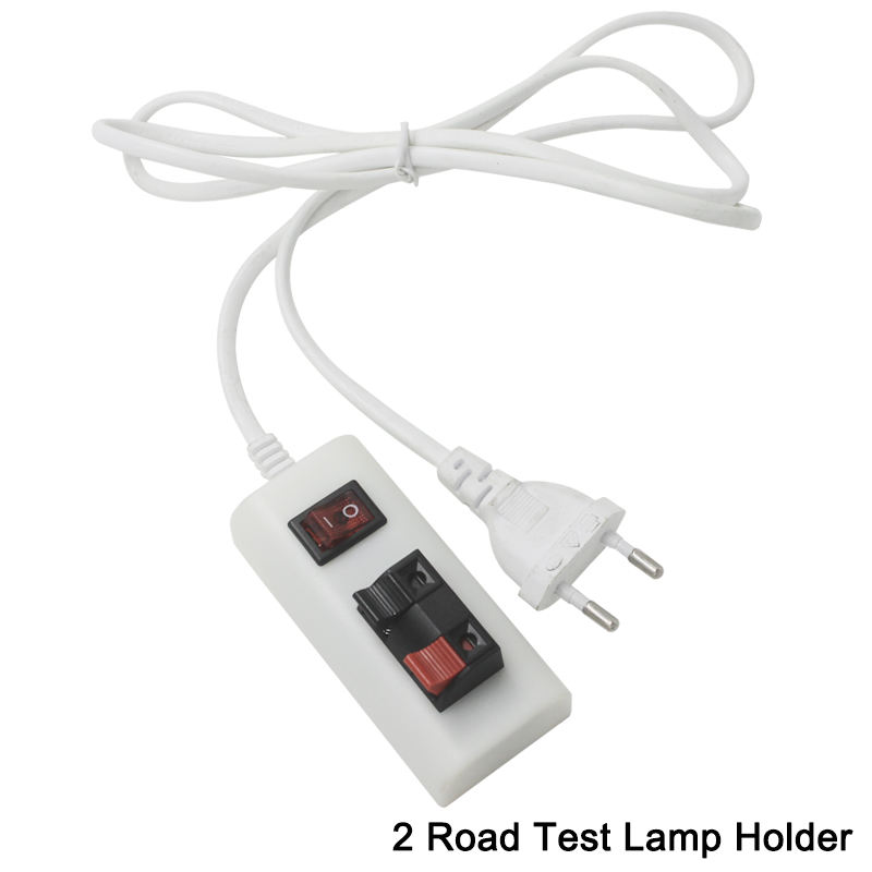 1,5 m Draht 2/4-polige Halterung, weißer EU-Stecker, Tester, LED-Lampen-Adapter, Schalter, hohe Qualität für LED-Treiber-Chip-Lampen-Lichtleiste