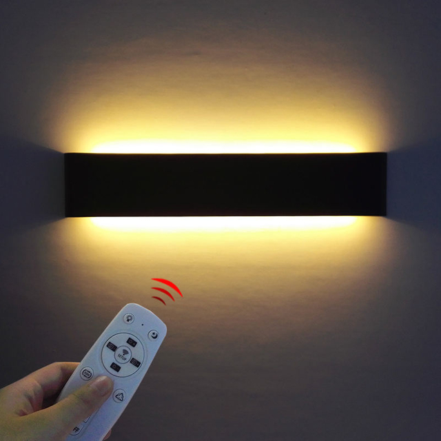 Moderne, minimalistische, dimmbare Aluminium-Wandspot, 2,4 G RF-Fernbedienung, Nachttischleuchte, Badezimmer, intelligente LED-Wandleuchte