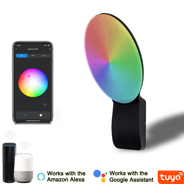 9W Smart Wandleuchte Intelligente Lampen LED-Licht App-Steuerung LED-Licht App-Steuerung App-gesteuerte Beleuchtung Tuya App Außenwandleuchte Handy-Fernbedienung Wandleuchte