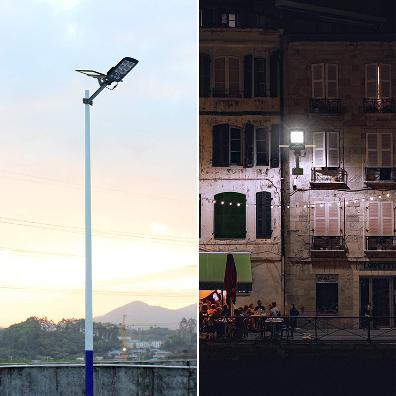 IP66 wasserdichtes und blitzgeschütztes Solar-Flutlicht für den Außenbereich mit ausfallsicherem PC-Glasrahmen, Solar-Straßenlaterne
