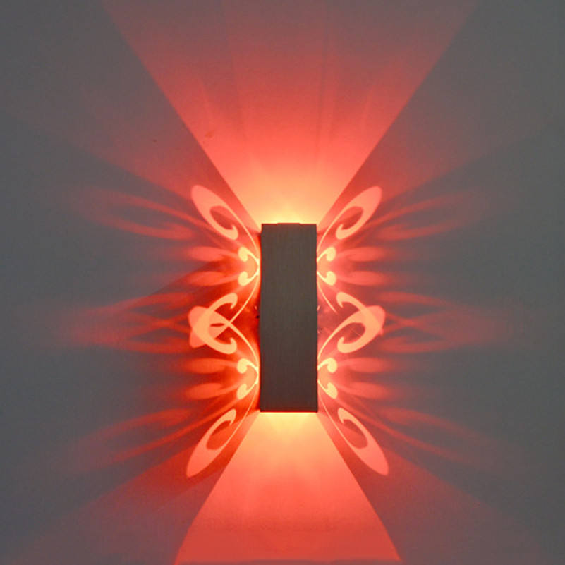 6W moderne LED-Wandleuchte nach oben und unten Beleuchtung Würfel Wandleuchte Lampe Befestigung Wandmontage Innen Schmetterling Beleuchtung Dekoration