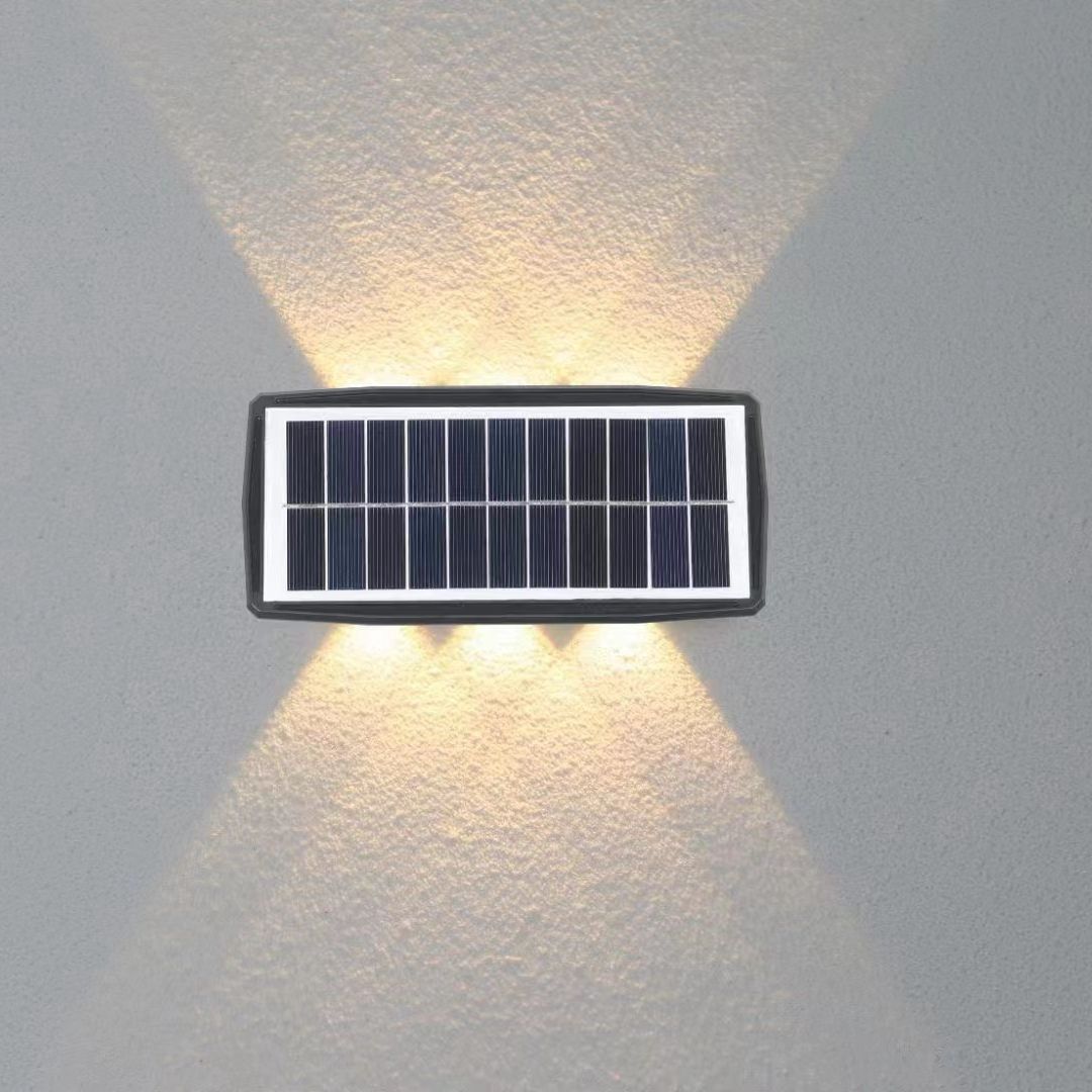 LED-Solar-Außenleuchte, solarbetriebene LED-Wandleuchte, Lampe, Solar-Solar-LED-Licht im Freien, wasserdicht, Balkon, Solar-Hochlichter, Hof, Straßenlandschaft 