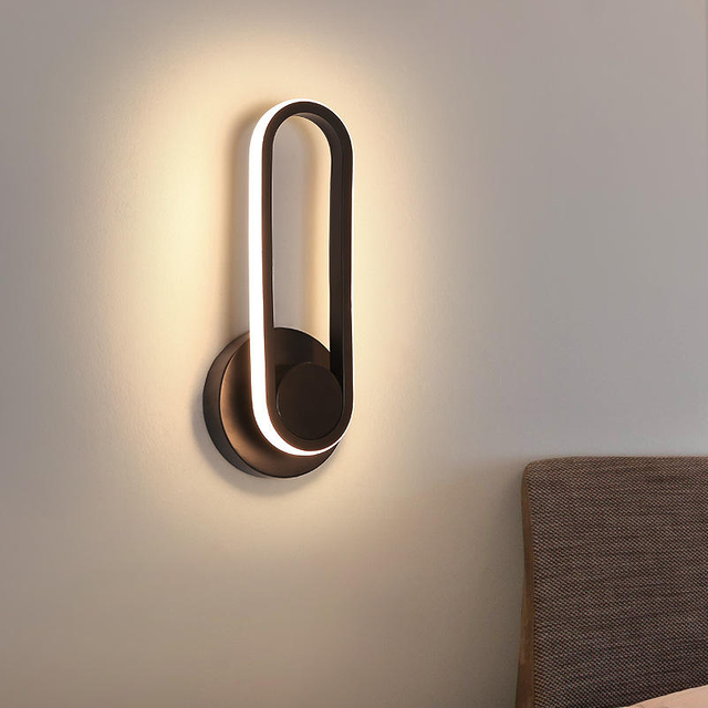 Wandleuchte für Schlafzimmer, 12 W, Nachttisch-LED-Licht, Hintergrund-Wandleuchte, drehbare Gang-Wandleuchte