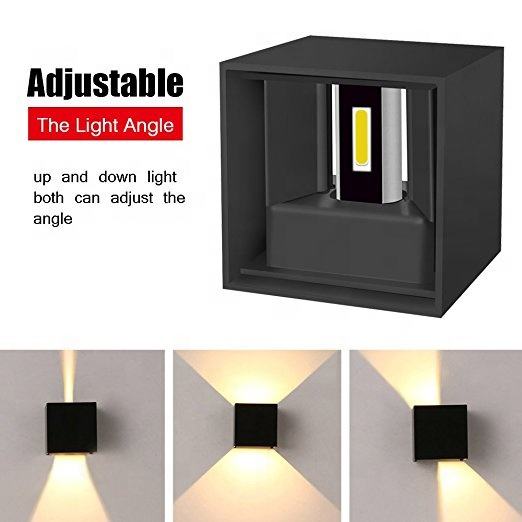 Neue dimmbare LED-Wandleuchte im Freien, wasserdicht, IP65, Würfel-Wandleuchte, 12 W, moderne LED-Wandleuchten für den Garten