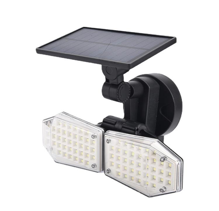 Hagood Wasserdichte 3-Kopf-Wandleuchte für den Außenbereich, drei Köpfe, 83 COB-Solarsensor-LED-betriebene Sicherheitsleuchten
