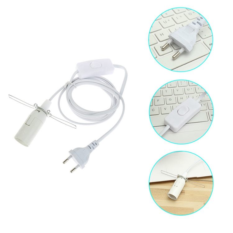 1,8 m Netzkabel E14 E27 Lampensockel EU-Stecker mit Schalterdraht für hängende LED-Glühbirne E14 Hanglamp Suspension Socket Holder