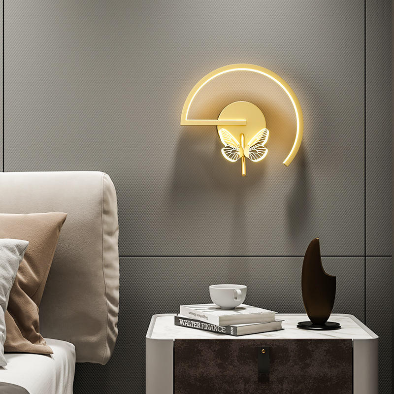 Schmetterling Wand Lampe Luxus Schlafzimmer Nacht Moderne Minimalistischen Wohnzimmer Hintergrund Nordic Kreative Gang Korridor TV Innen