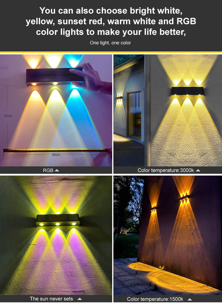 Neue wasserdichte Solarleuchte für den Außenbereich, Hausgarten, Villa, Außenwandstrahler, superhelle Wandleuchte, dekoratives Licht, Wandwaschgang