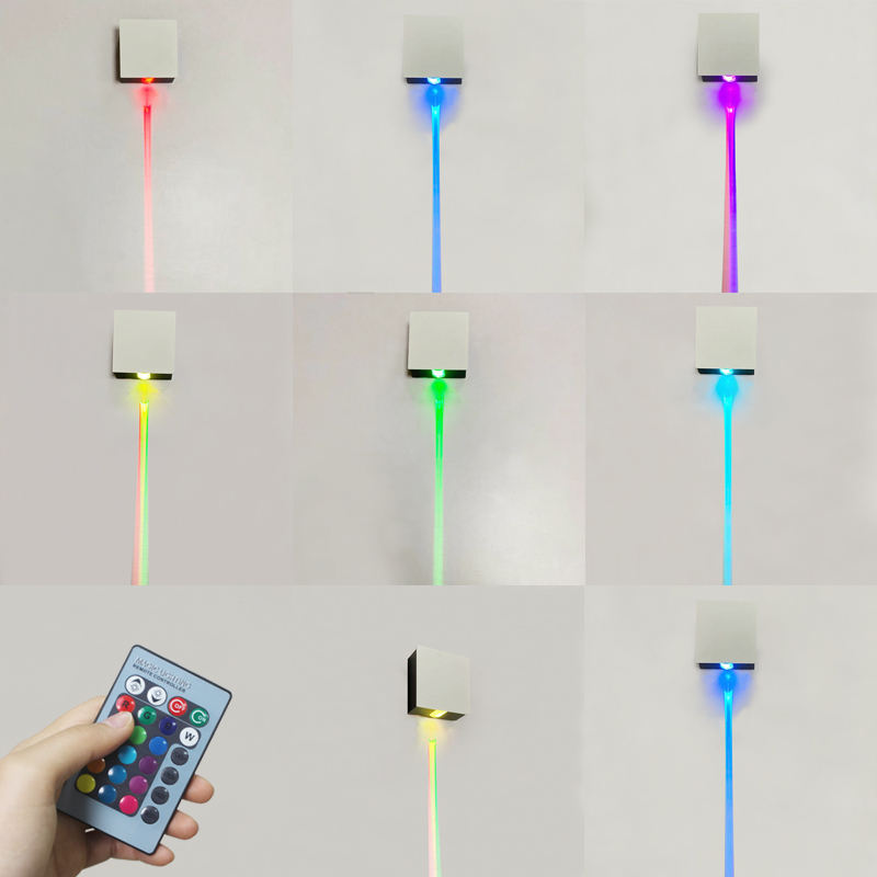 Neueste RGB 3W LED-Wandleuchte mit Fernbedienung. Bunte LED-Stablampe für den Innenbereich