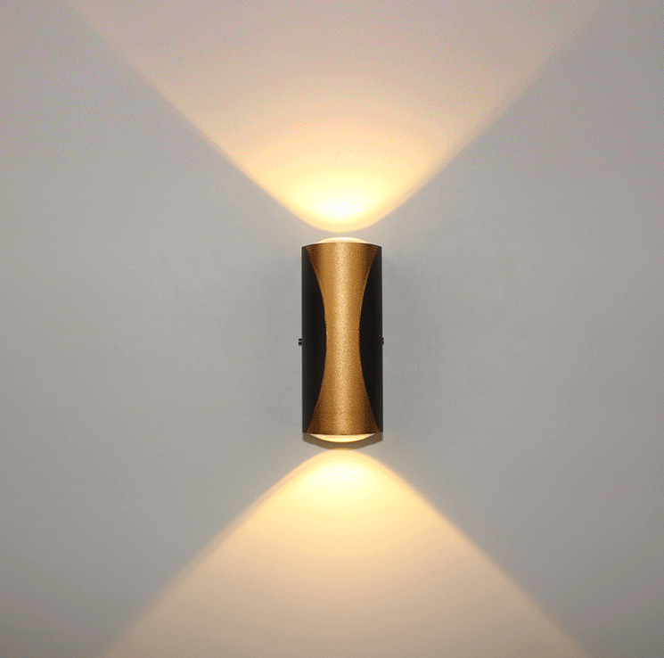LED-Wandleuchte, wasserdicht, IP65, Aluminium, Garten-Wandleuchte, Gold, Schwarz, weißes Licht, Innen- und Außenwandleuchte