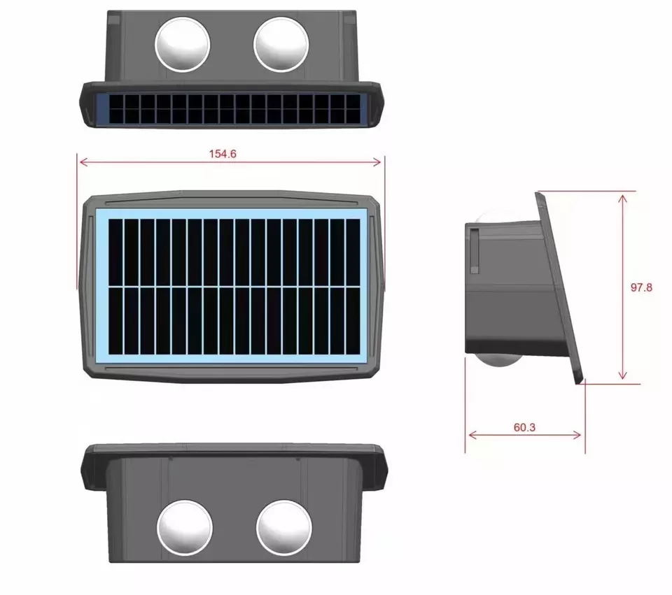 4W 6W Solar-Led-Licht Im Freien Wasserdichte Solar Hight Lichter Wand leuchte Intelligente wand lampe solar wand Außen lampe