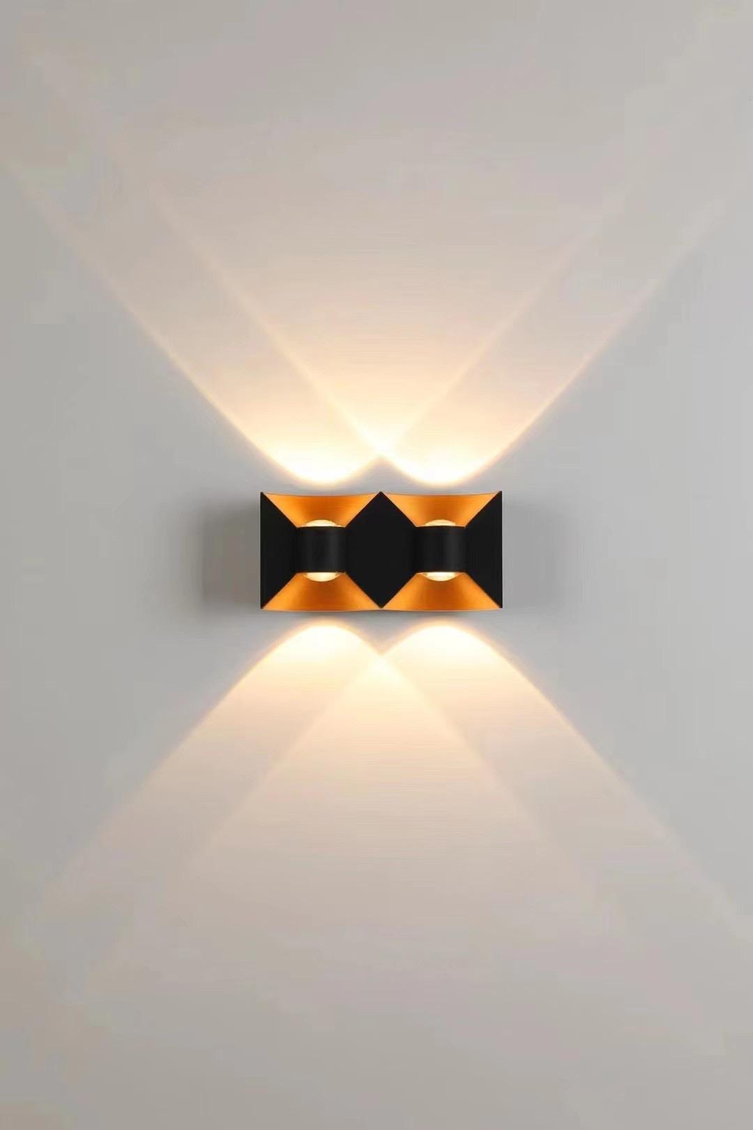 6W Bow Wandleuchte Wasserdichte LED Wandleuchte Fabrikpreis Schwarz-Weiß-Gehäuse Garten Haushalt dekorative Lichter