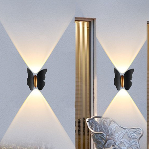 6W LED-Wandleuchte, schmetterlingsförmige Außenwandleuchte, IP65 wasserdichte Wandleuchte für Gartendekoration, Ganghalterungsleuchte