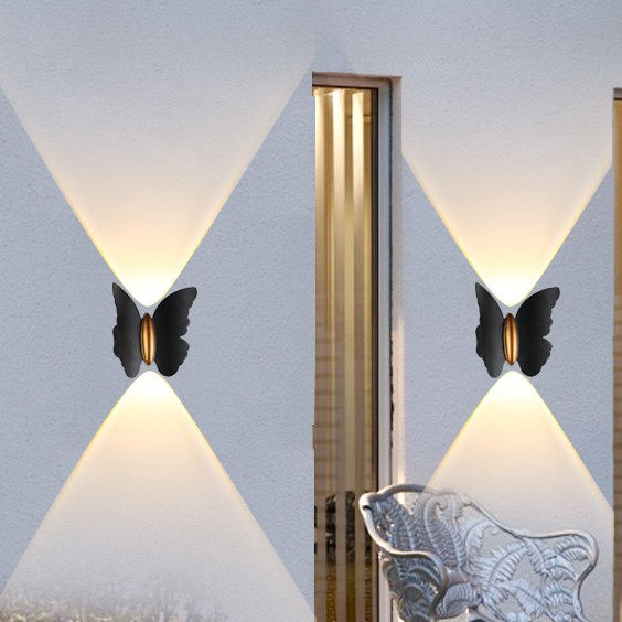 6W LED-Wandleuchte, schmetterlingsförmige Außenwandleuchte, IP65 wasserdichte Wandleuchte für Gartendekoration, Ganghalterungsleuchte