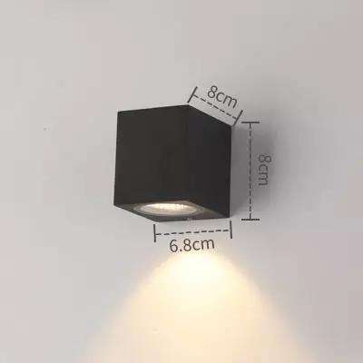 5W quadratische wasserdichte Wandleuchte mit einem Kopf, einzigartige Nachtlampe, wasserdichte IP65-Wandleuchte für die Garten- und Hofdekoration