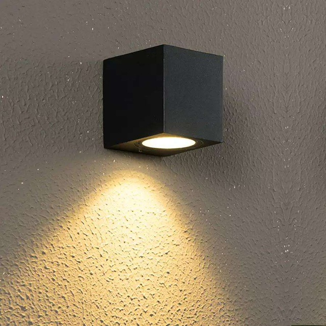 5W quadratische wasserdichte Wandleuchte mit einem Kopf, einzigartige Nachtlampe, wasserdichte IP65-Wandleuchte für die Garten- und Hofdekoration