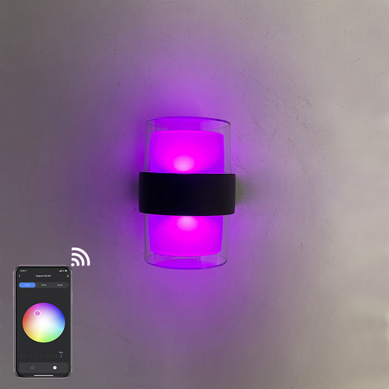 Tuya APP Smart Light Acryl wasserdichte Wandleuchte Runde IP65 wasserdichte bunte modische dekorative Wandleuchte