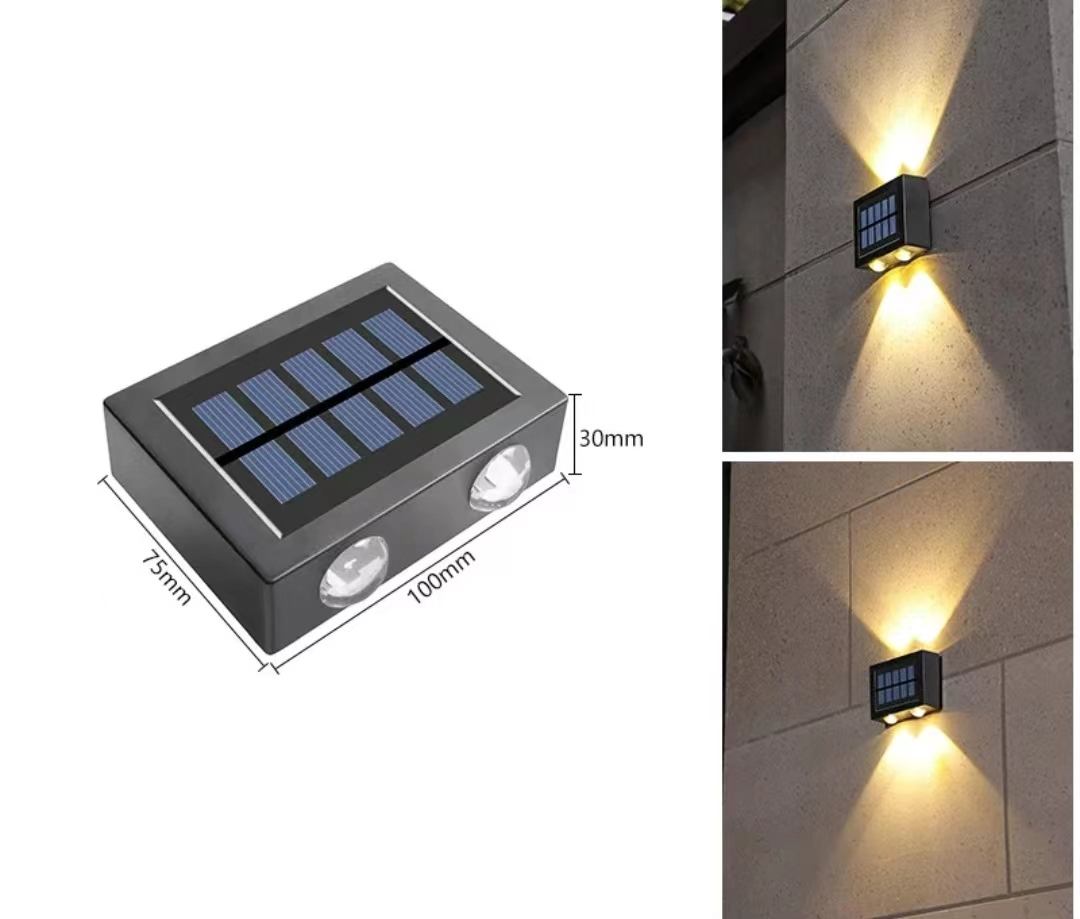 4LED nach oben und unten Solar Wandleuchte Außendekoration Garten Hof Haus Wandleuchte wasserdichte Solarleuchte Garten