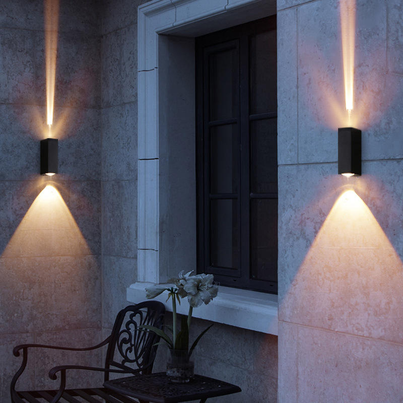 6W Black Beam Moderne Wandleuchte Außenbeleuchtung Innen Wasserdichte LED-Lampe Wohnzimmer Gang Park Landschaft Garten Licht