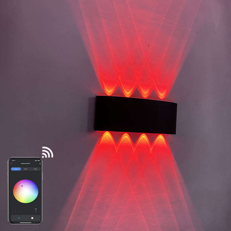 RGBW APP-Steuerung Smart Light Bogenförmige Outdoor-wasserdichte Auf- und Ab-LED-Smart-Wandleuchte Aluminium Moderne Wandleuchte Beleuchtung Wandleuchte