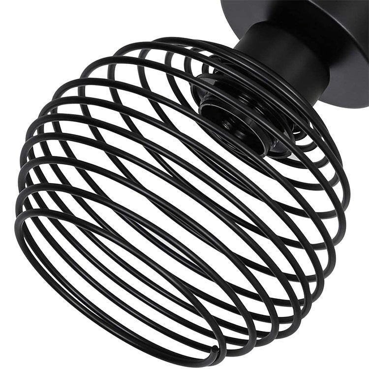 Innen Vintage Eisen E27 Deckenleuchten Leuchten für Korridor Gang Indoor Retro LED Deckenleuchte für Schlafzimmer Wohnzimmer Schwarz