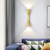 6W Gartenwandleuchte Moderne Innenhof Villa Up And Down Doppelkopflampe Wandleuchte Außengarten Gold Schwarz Trompete Wasserdichte LED-Wandleuchte für den Außenbereich