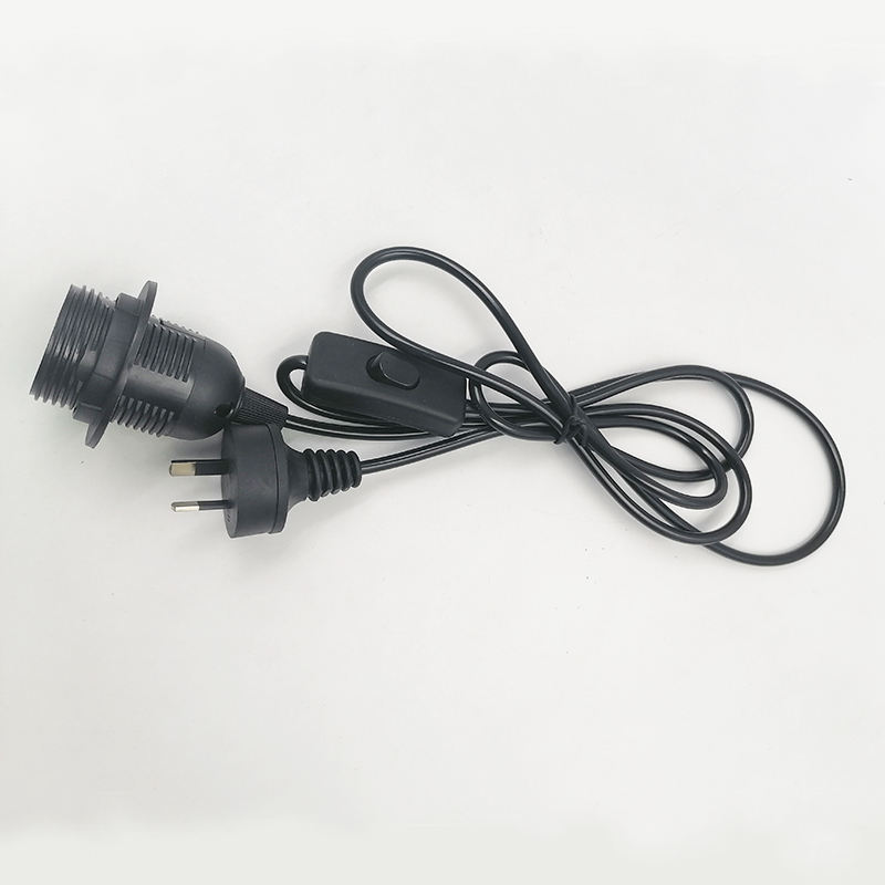 Lampenfassung, Kabel, E27-Sockel, Lampenfassung, Pendelleuchte, Stoff, Metall, maßgeschneidert, PVC-Schalter-Stil, Kabelstecker, Kunststoff-Dimmerschraube 