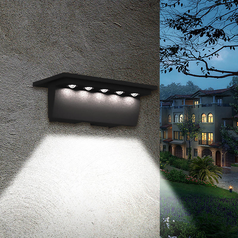 Solarleuchte, wasserdicht, intelligente Lichtsteuerung, Sonnenlicht im Freien, für Garten, Straße, Landschaft, Balkon, Dekor, Solar-Wandleuchte
