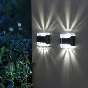 Transparente Oben Und Unten Solar Wand Lampe Im Freien Wasserdichte Haushalt Garten Terrasse Balkon Atmosphäre Dekor Licht