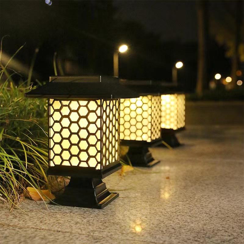 5LED Solar Hof Lampe Rasen Boden Lampe Garten Solar Lampe Garten Spalier im Freien antike Raum Licht Dekoration amerikanischen Stil 
