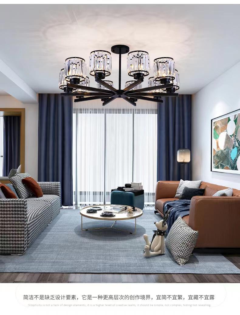 70W Pendelleuchte Esszimmer Kronleuchter Foyer Kronleuchter Schwarz Led Nordic Design Aluminium Moderne leuchtende Lampe Beleuchtung Wohnzimmer Verpackungsraum