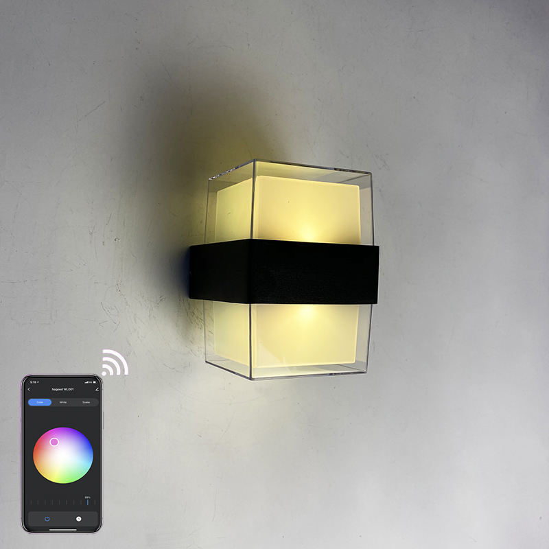 Outdoor-LED-Wand IP65 Tuya Graffiti Smart APP-Steuerung bunte Dimmung wasserdichte Outdoor-Wandleuchte modernes Licht im Freien