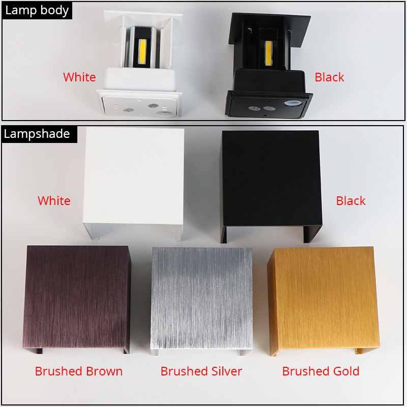 12W gebürstete Outdoor-LED-Wandleuchte mit Bewegungsmelder, Würfel, IP65-Wandleuchte