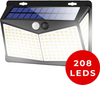 Solar-Außenleuchte mit Bewegungssensor, Solar-Wandleuchte, 208 LEDs, wasserdichte Gartenbeleuchtung mit Sensor für den Außenbereich