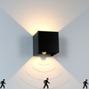 Gute Qualität Outdoor Motion Sensor Black Cube Wasserdichte Wand Lampe Leuchten Led Wand Lampe für Garten Haus