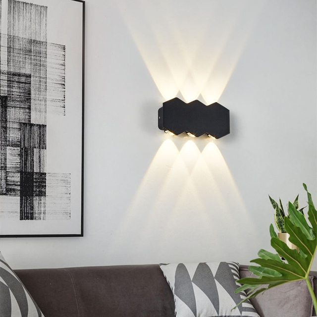 4W 6W 8W 10W Neue schwarze wasserdichte Wandleuchte für den Außenbereich, Auf- und Ab-Lichter, Wandmontage, hergestellt in China, LED-Licht auf und ab