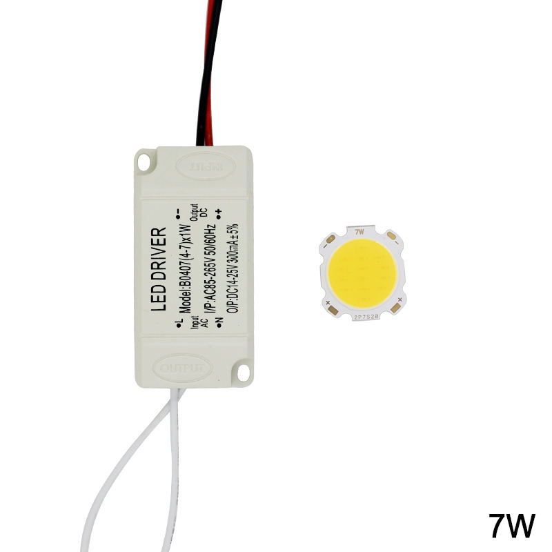 1 Satz 3 W 5 W 7 W 10 W 12 W 15 W 20 W 25 W 30 W COB-LED-Chipplatine für LED-Scheinwerferlampe + LED-Stromversorgungstreiber mit Kunststoffgehäuse