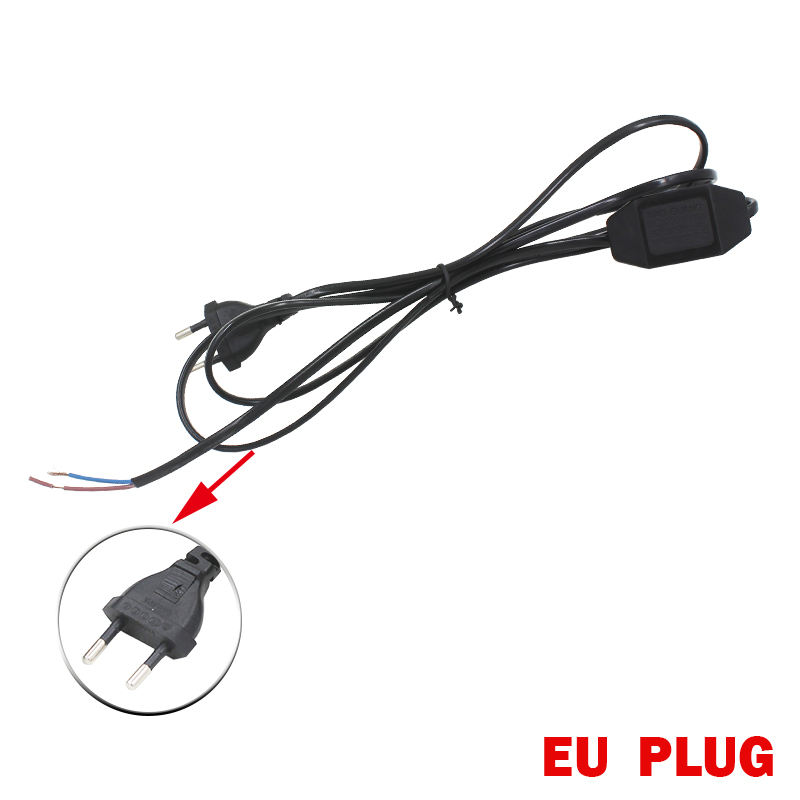 Dimmbarer 1,8 m EU/US-Stecker, runder Schalter, Kabel, Kabel, Stecker, Stromversorgung für LED-Lampen, Lampenschirm, Papierleuchten, Sternlampen