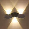 Leichte 3W LED Wandleuchten Innen Up and Down Wandlampe aus Aluminium Hallenlampe Wandbeleuchtung Silber Kaltweiß