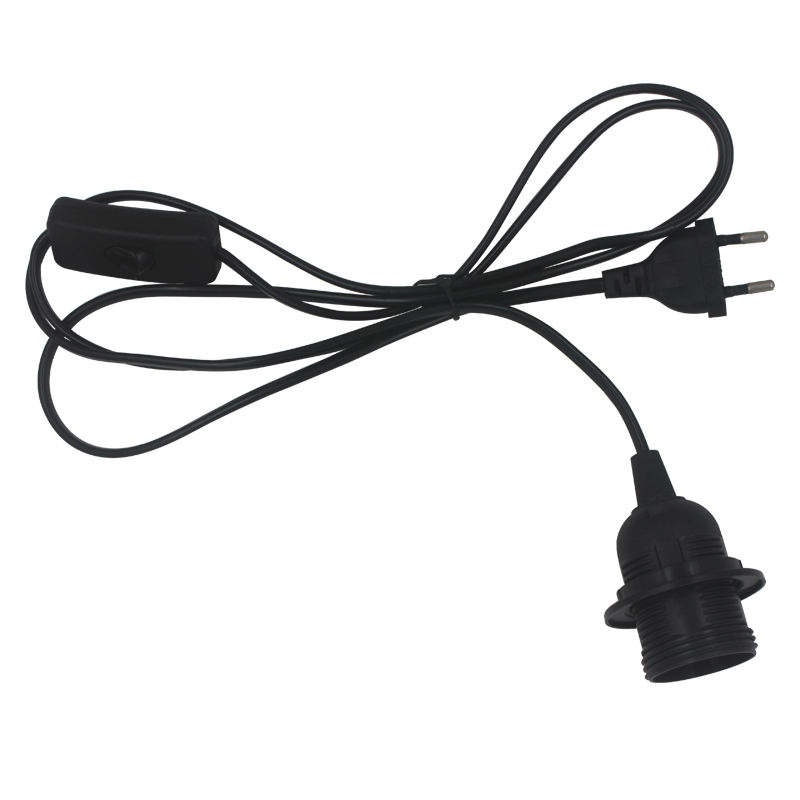1,8 m langes Netzkabel, E27-Hängelampenfassung, EU-Stecker, 303-Schalter, 250 V, 4 A, für Hängelampe, LED-Lampenfassung, haushaltstauglich