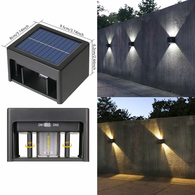 Verstellbarer Winkel, Solarlampe, Wandleuchte, LED-Wandleuchte, LED-Wandleuchte, LED-Solarlampen für den Außenbereich, Solarlampen für den Außenbereich, LED-Solarlicht