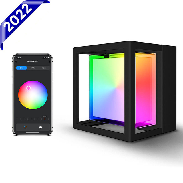 Intelligente IP65-Außenleuchte, wasserdicht, APP-gesteuerte Kunststoff-Garten-wasserdichte Lampe, moderne LED-Wandleuchte, Wandmontage
