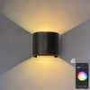 APP-Steuerung, intelligente LED-Wandleuchte, rund, verstellbar, Wandleuchte, für den Außenbereich, Garten, IP65, moderne 9-W-LED-Wandleuchte, nach oben und unten montierte LED-Wandleuchte, App-gesteuerte Lichter