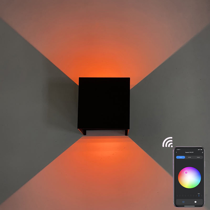 RGB 9W Smart Outdoor LED Wand Lampe Kreative Aluminium Wandleuchte Lichter Hause Treppe Badezimmer Schlafzimmer Licht Innen decora Licht