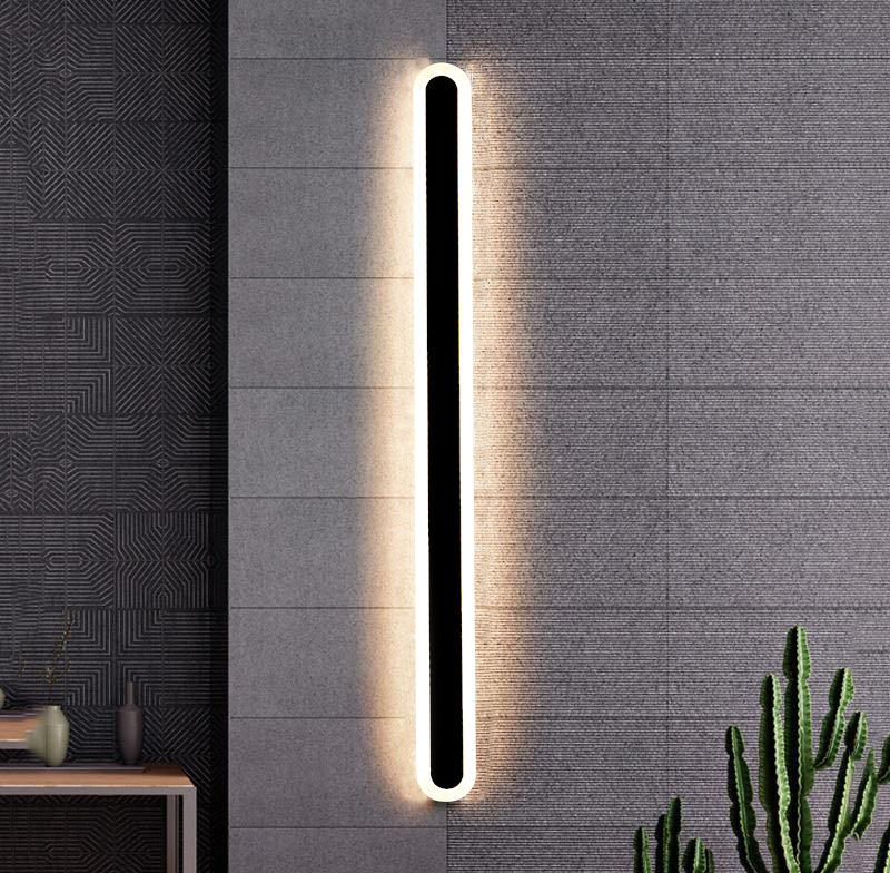 Hagood Moderne Einfache Lange Streifen Innen Aluminium Wand Lampe Wasserdichte Outdoor Wand Lampe Gehäuse Heißer Verkauf