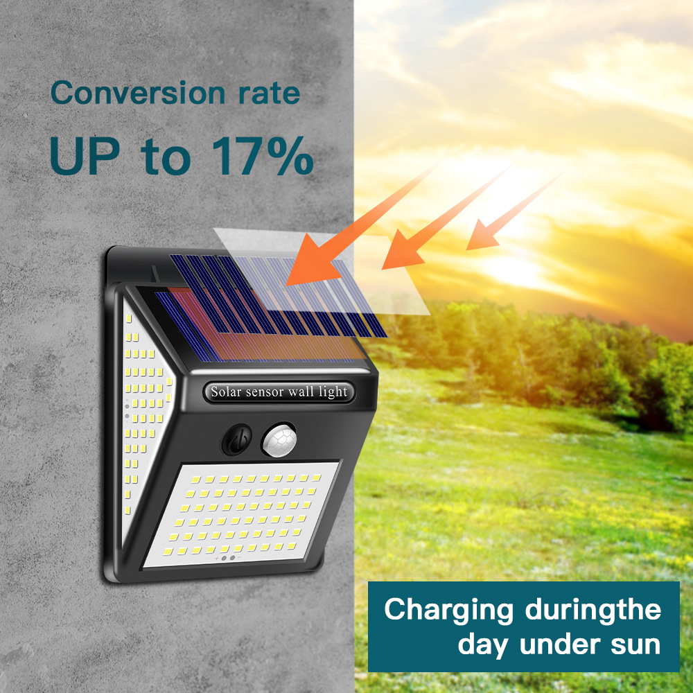 Intelligente Solar-LED für den Außenbereich, wasserdicht, nach oben und unten leuchtende Beleuchtung, Gartendekoration, Solarleuchten, Treppen, Zaun, Sonnenlicht-Lampe