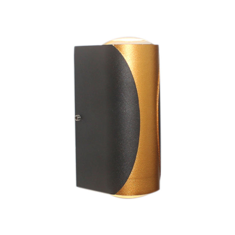 LED-Wandleuchte, wasserdicht, IP65, Aluminium, Garten-Wandleuchte, Gold, Schwarz, weißes Licht, Innen- und Außenwandleuchte