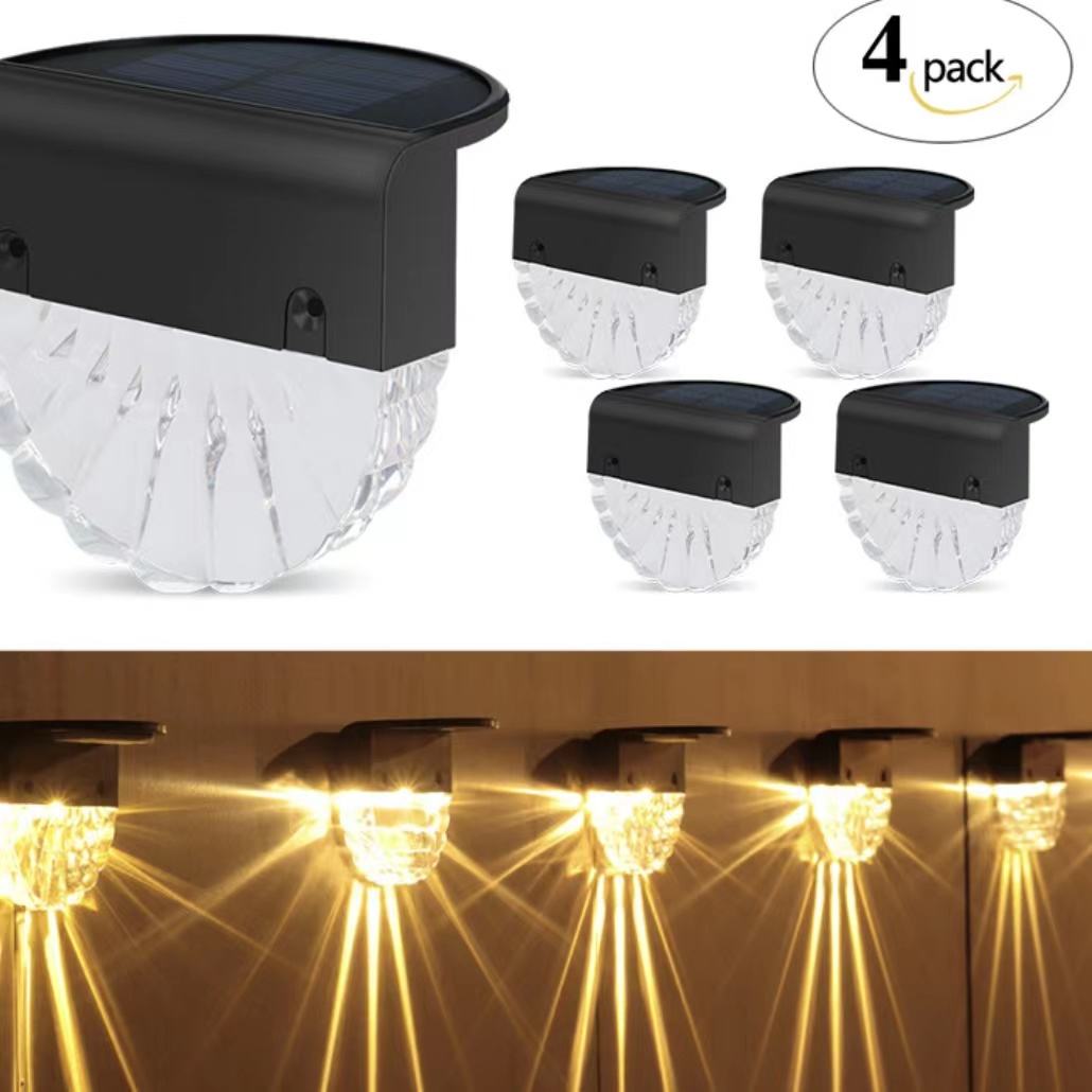 Warmweiß + RGB-LED-Solarlampe, Weg, Treppe, Gartenleuchten im Freien, Solarenergie, Balkon-Licht, Dekoration für Terrasse, Treppen, Zaun